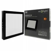 LED stropna svetilka N/T kvadratna 24W 4000K črna DL-1