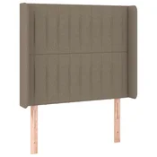 Vidaxl Vzglavje z ušesi taupe 93x16x118/128 cm blago