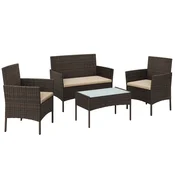 Songmics Vrtna garnitura za balkon 58x49x85 cm rjava