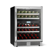 Klarstein VeroSteel hladilnik za vino za vgradnjo | 2 coni | 129 litrov | 43 steklenic | 60 cm