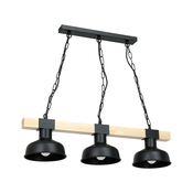 FARO BLACK/NATURAL WOOD viseća svjetiljka 3xE27 60W
