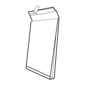 Vrećice 250x353X40 mm križno dno B4/4 BB strip, bijela 140 g/m2; otvor na užoj strani