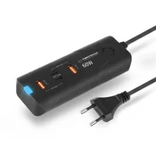Esperanza Mrežni polnilnik Esperanza EZC109 60W črn z Quick Charge 3.0 in 4 USB priključki za hitro polnjenje