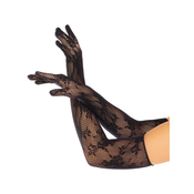 Leg Avenue Opera Length Floral Net Gloves 2033 Black
