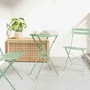 vidaXL Bistro miza Svetlo meta O 50 x 71 cm Praškasto lakirano jeklo