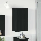 vidaXL Kopalniška omarica Črna 39 x 23.5 x 65 cm Konstruiran les