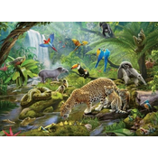 Ravensburger Puzzle Živali v deževnem gozdu 60 kosov