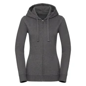 Womens Authentic Melange Zipped Hooded Sweat Russell