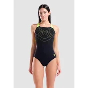ARENA Enodelne kopalke GRAPHIC SWIM PRO BACK limona/črna