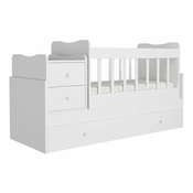 Bijeli djecji krevet s prostorom za odlaganje 60x120 cm Sansa – Kalune Design