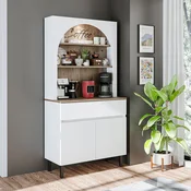 Hanah Home 2804 kafe bar ormaric 90 × 179 × 42 cm, atlantski bor/bela