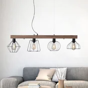 JUST LIGHT. GmbH Obesek Kaska, štiri luči - Dnevna soba/jedilnica - črna, rjava - Les