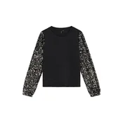 VERO MODA Majica VMBELLA črna/srebrna