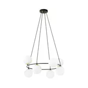 Luster na sajli AZURA 8xE14/10W/230V crna/bela