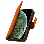 AVIZAR Denarnica etui za iPhone XS Max iz premium usnja s funkcijo stojala, Rjava, (5000190318)