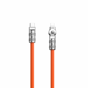 slomart kotni kabel usb-c - lightning 30w 1m rotacija 180° dudao - oranžna