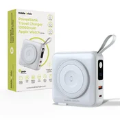 Mobile-origin Powerbank & Travel Charger, Lightning/USB-C Cable, MagSafe/AW/iPhone Compatible, white