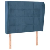 Vidaxl Vzglavje z ušesi temno modra 93x23x118/128 cm žamet
