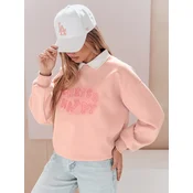 Bluza damska oversize z nadrukiem HAPIRES różowa Dstreet