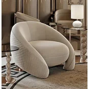Casa Padrino luxury armchair light gray/copper 114 x 100 x H. 76 cm - Living room armchair - Hotel armchair - Living room furniture - Hotel furniture - Luxury furniture