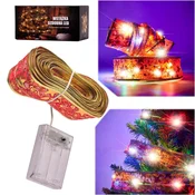 Northix Trak okrasni LED trak 10m 100LED lučke za božično drevo božična dekoracija večbarvna z baterijami