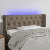 Vidaxl vidaXL Vzglavje postelje z LED svetlobo 103x16x78/88 cm blago