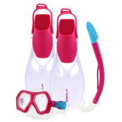 Speedo LEISURE JUNIOR DUAL LENSES AND FINS SET, set za potapljanje, roza SOL24004S