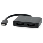 NEDIS kabelski adapter USB-C/USB 3.2 Gen 1/ USB-C konektor - 2x Displayport utičnica/ okrugli/ crni