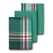 Kela Kuhinjska krpa KL-15976 Pasado 100% bombaž smaragdno zelena 3 kosi 65x45 cm