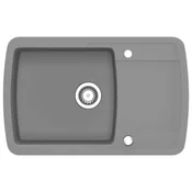 Vidaxl Enojno kuhinjsko pomivalno korito iz granita
