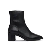 Calvin Klein Škornji Block Heel Ank Boot Lth HW0HW03220 Črna