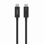 Belkin Belkin INZ002bt2MBK 2 m Thunderbolt 4 kabel, 40 Gbit/s, črn, 100 W USB Power Delivery, moški priključek