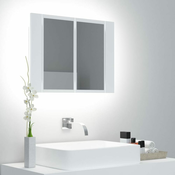 LED kupaonski ormaric s ogledalom bijeli 60 x 12 x 45 cm