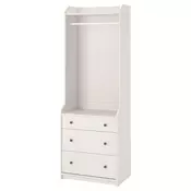 HAUGA Otvoreni garderober s 3 fioke, bela, 70x199 cm