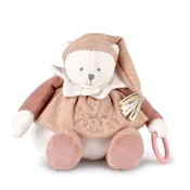 Doudou Darilni set Plišasti polarni medvedek s prstanom 30 cm roza
