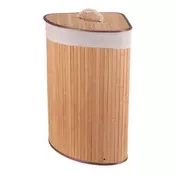 Autronic Koš za perilo bambus, kotni s pokrovom, naravni (DB2002 NAT)