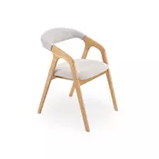 Stolica Houston 2114 Svijetlo siva, Svijetlo drvo, 72x52x62cm, Tkanina, Drvene