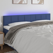 Vidaxl vidaXL Vzglavje postelje z LED modro 180x5x78/88 cm blago