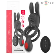Intense VIBRACIJSKI EREKCIJSKI OBROČEK Intense Quinn - vibrator, za pare, boljša erekcija, 9 vibracij, daljinec