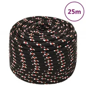 Vidaxl vidaXL Jadralna vrv, črna, 14 mm, 25 m, polipropilen