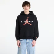 Mikina Jordan Brooklyn Fleece Mens Pullover Hoodie Black/ Infrared 23 L