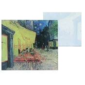 Carmani, stekleni podstavek približno 11,5 x 11,5 cm - VAN Gogh/Terasa kavarne ponoči