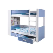 Dvokatan krevet Henderson 141 Dvokatan, Plava, 80x180, Iveral, Drvo, Basi a doghePodnice za krevet, 94x210x160cm