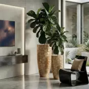 Zlat okrasni lonec Grand Gold 70 x 35 cm – Prestiž in eleganca iz fiberglasa - 50 do 75 cm - Fiberglass - 31 do 50 cm
