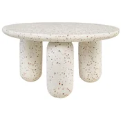 Casa Padrino luxury coffee table white A� 80 x H. 40 cm - Round terrazzo natural stone living room table - Living room furniture - Natural stone furniture - Luxury furniture - Luxury furnishings