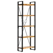 Vidaxl Knjižna omara 5-nadstropna 60x30x180 cm trden mangov les
