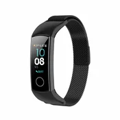 INF Milanese Stainless Steel Replacement Strap za Huawei Honor Band 5 in Honor 4 ENC Black, (5000264044)