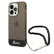 1 to 3 Guess Guhcp14Lhgcohk Iphone 14 Pro6,1 Črno/Črno Trdo Ohišje Translucent Pearl Strap