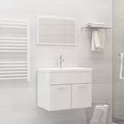 VIDAXL kopalniško pohištvo (2 kosa, iverna plošča), visok sijaj belo