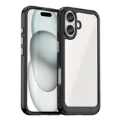 slomart Ovitek Outer Space Case z gelastim okvirjem za iPhone 16 Plus - črn